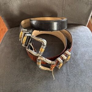 Women’s 2 Vintage 1996 Brighton Leather Belts Size Medium